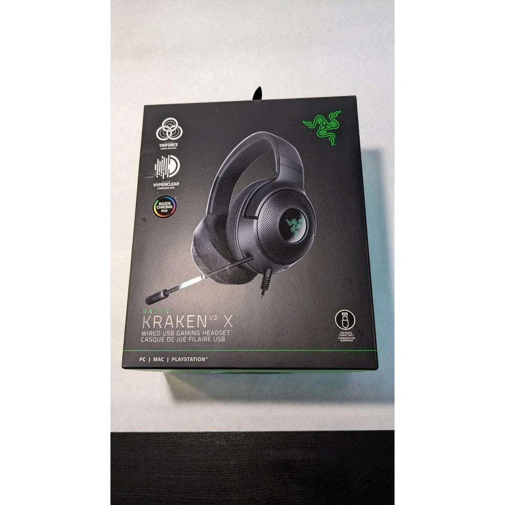 Razer Kraken V3 X Wired USB Gaming Headset for PC/MAC/Playstation Triforce RGB